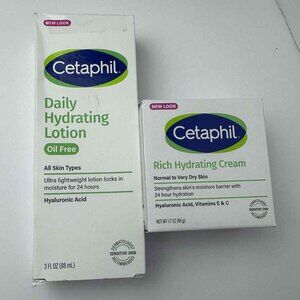 2-Piece Cetaphil Hydration Set | Oil-Free Daily‎ Lotion + Rich Cream | Sensitive